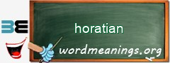 WordMeaning blackboard for horatian